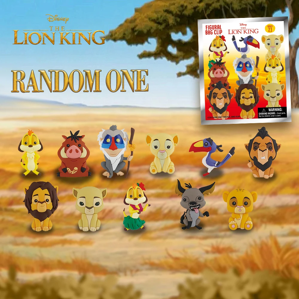 Caja ciega con licencia oficial del Rey León, bolsa de estatuilla de PVC, dijes con Clip, decoración de Simba Timon Pumba, regalo, 1 unidad, Disney