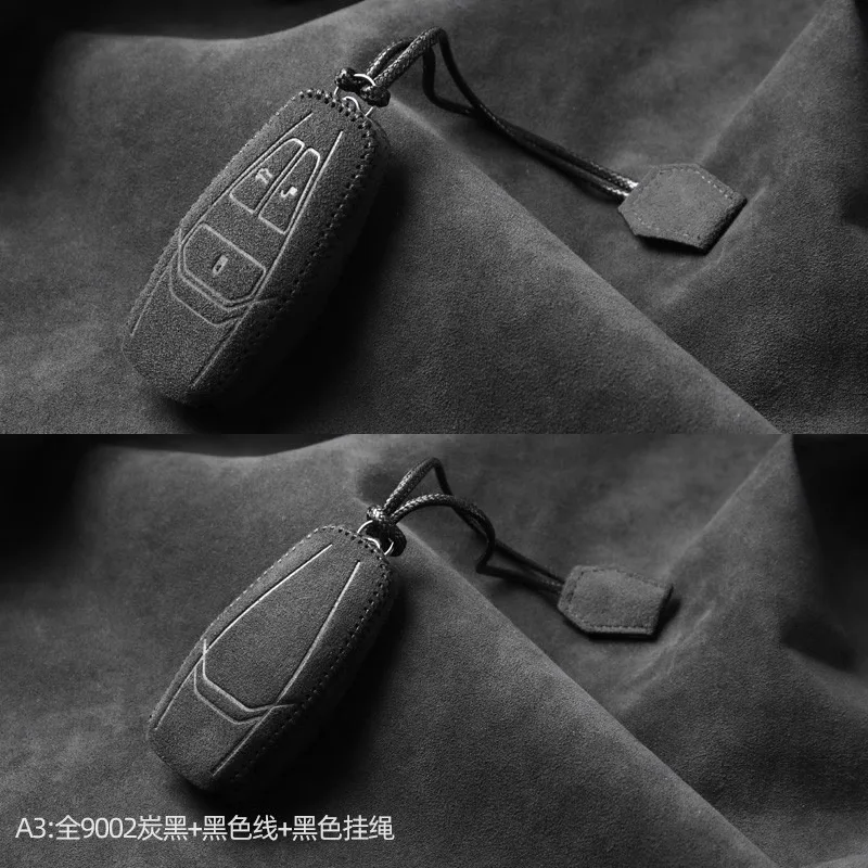 Customized Alcantara 100% Car Key Case Cover Holder Key Shell Buckle for Aston Martin DB11 Vantage DBX