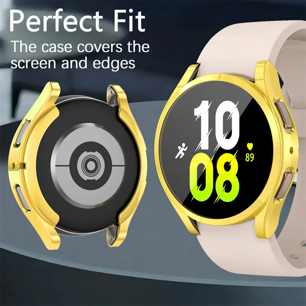 TPU-Hülle für Samsung Galaxy Watch 5-4-Active 2 40 mm 44 mm Active2 Soft Shell Vollständige Abdeckung Bumper Screen Protector Film Zubehör