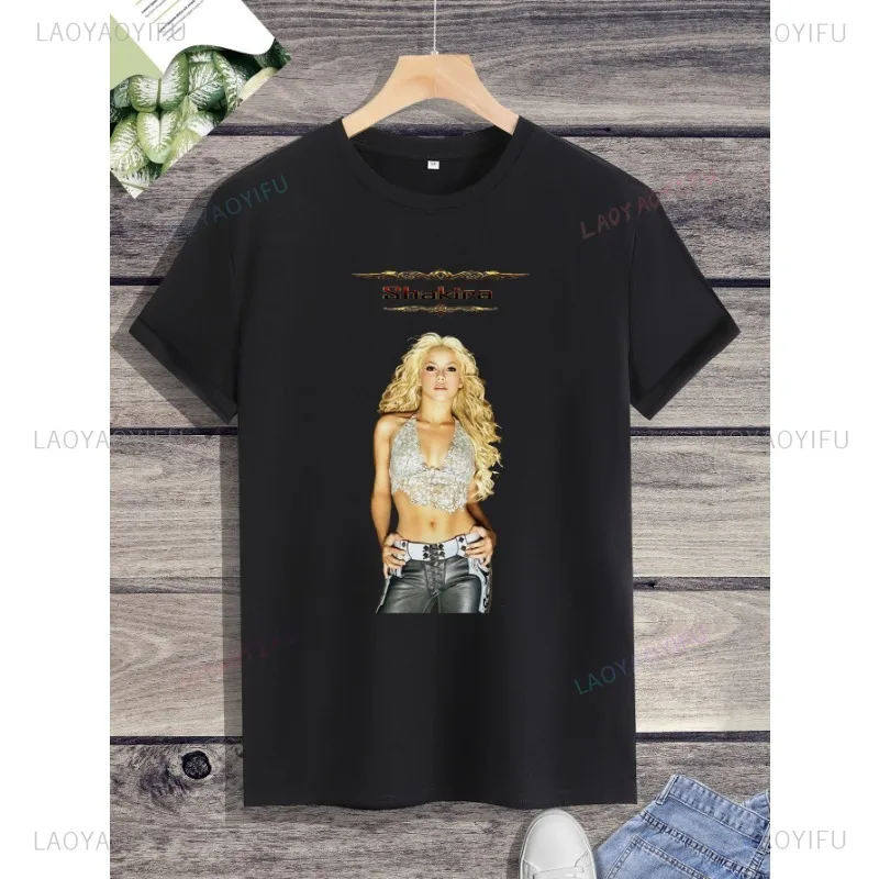 Goddess Singer Shakira T-shirt Men and Women Rock Hip Hop T-shirt  Clothing Summer Fashion Street Top Cool Loose