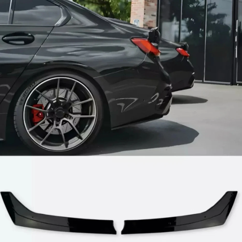1 Paar Heckstoßstangen-Splitter für BMW 3er Serie G20 G21 M Sport 2019-2022, schwarze ABS-Diffusorlippe – Detail 2