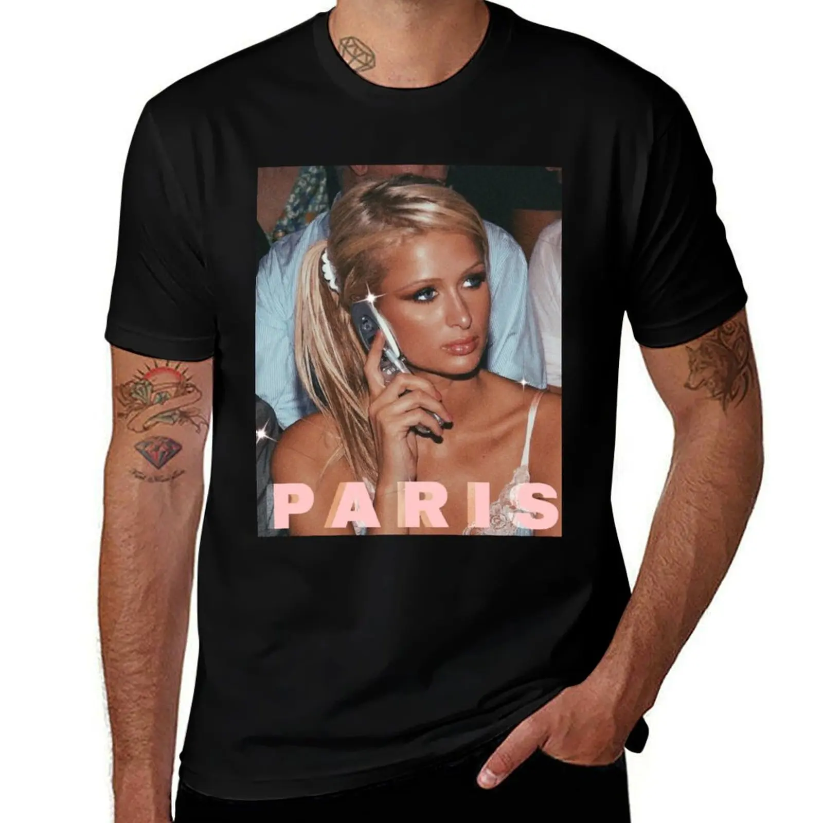 Paris-Hilton T-Shirt t shirts for man slim fit T-Shirt