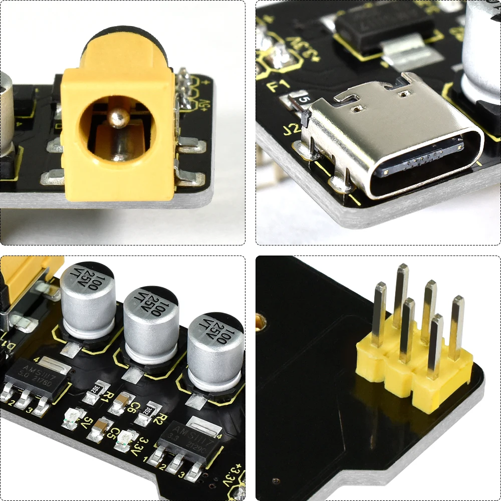 Keyestudio Type-C Power Module+400 Breadboard+Jumper Wires for Arduino Breadboard Projects Test Accessory Kit DIY Electronic Kit