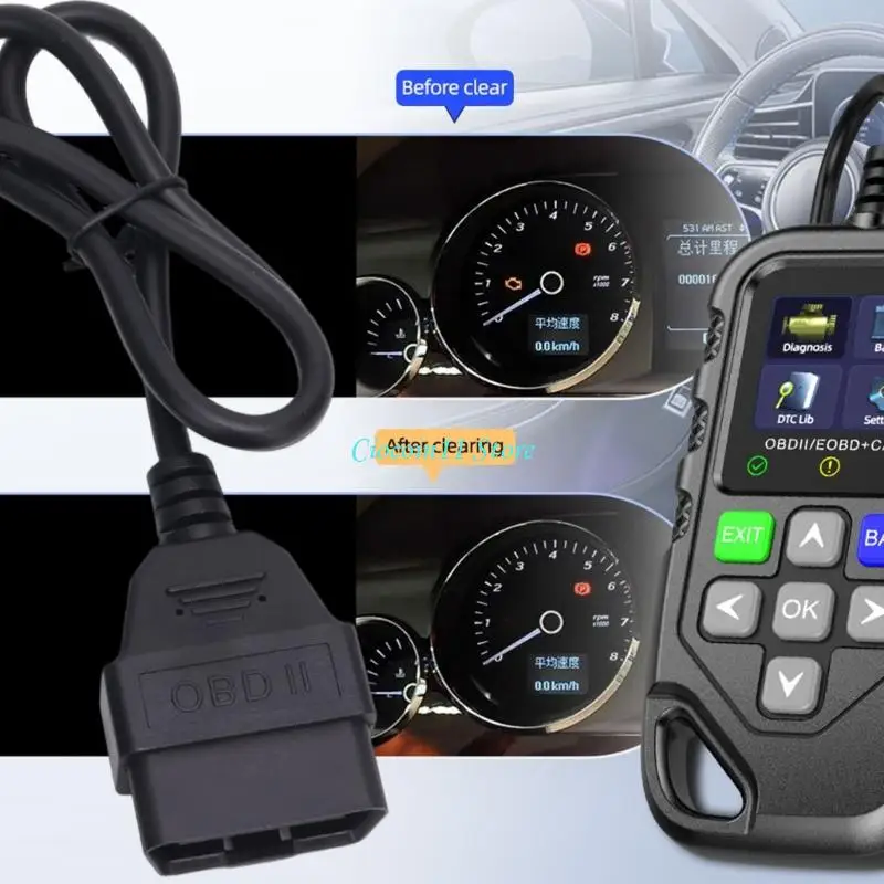 Y1UB Engine Fault Diagnostic Tool with Color Display and Front Physical Controls, Handheld Automotive Unit for Reading Stored