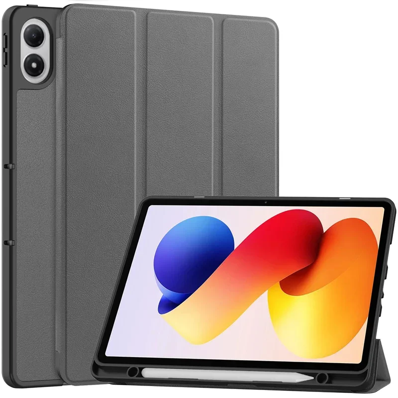 For Poco Pad M1 Case with Pen Holder Trifold PU Leather Smart