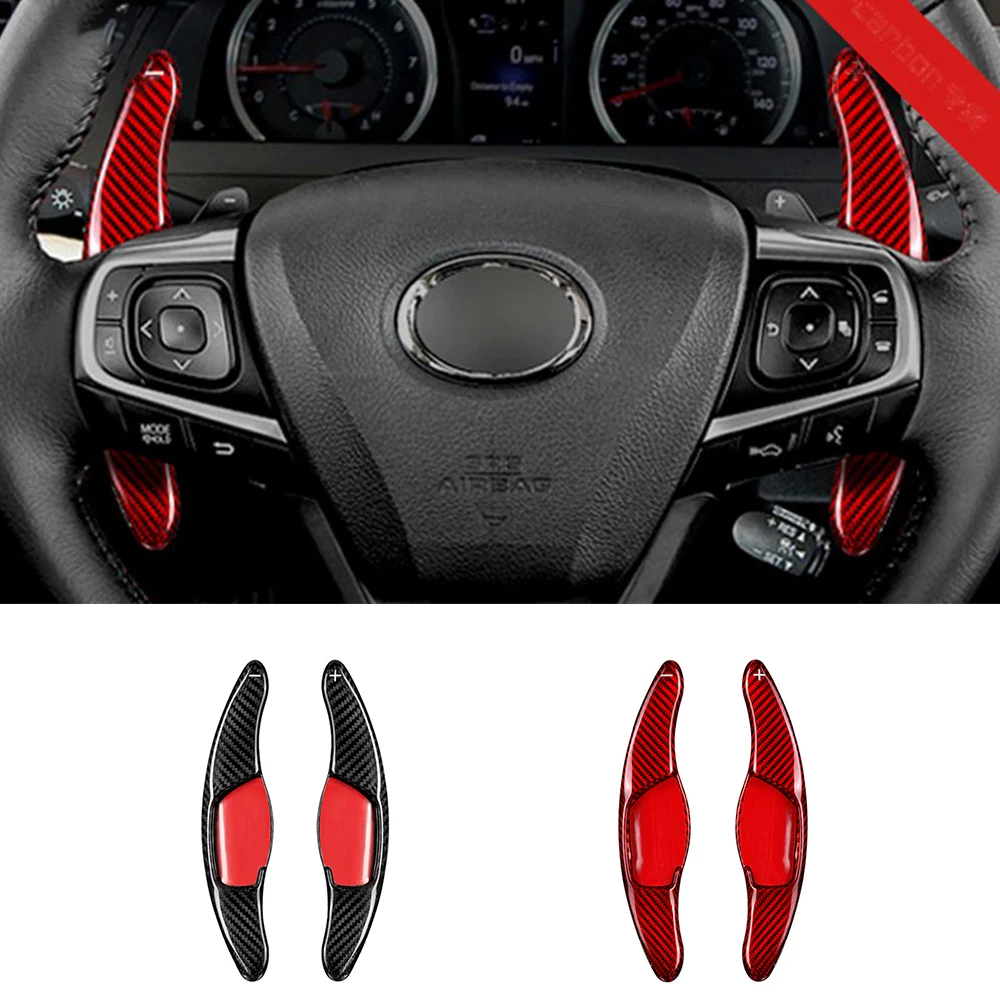 

2Pcs Real Carbon Fiber Car Steering Wheel Shift Paddle For Toyota Camry Corolla RAV4 Zelas Paddle Shifter Extension