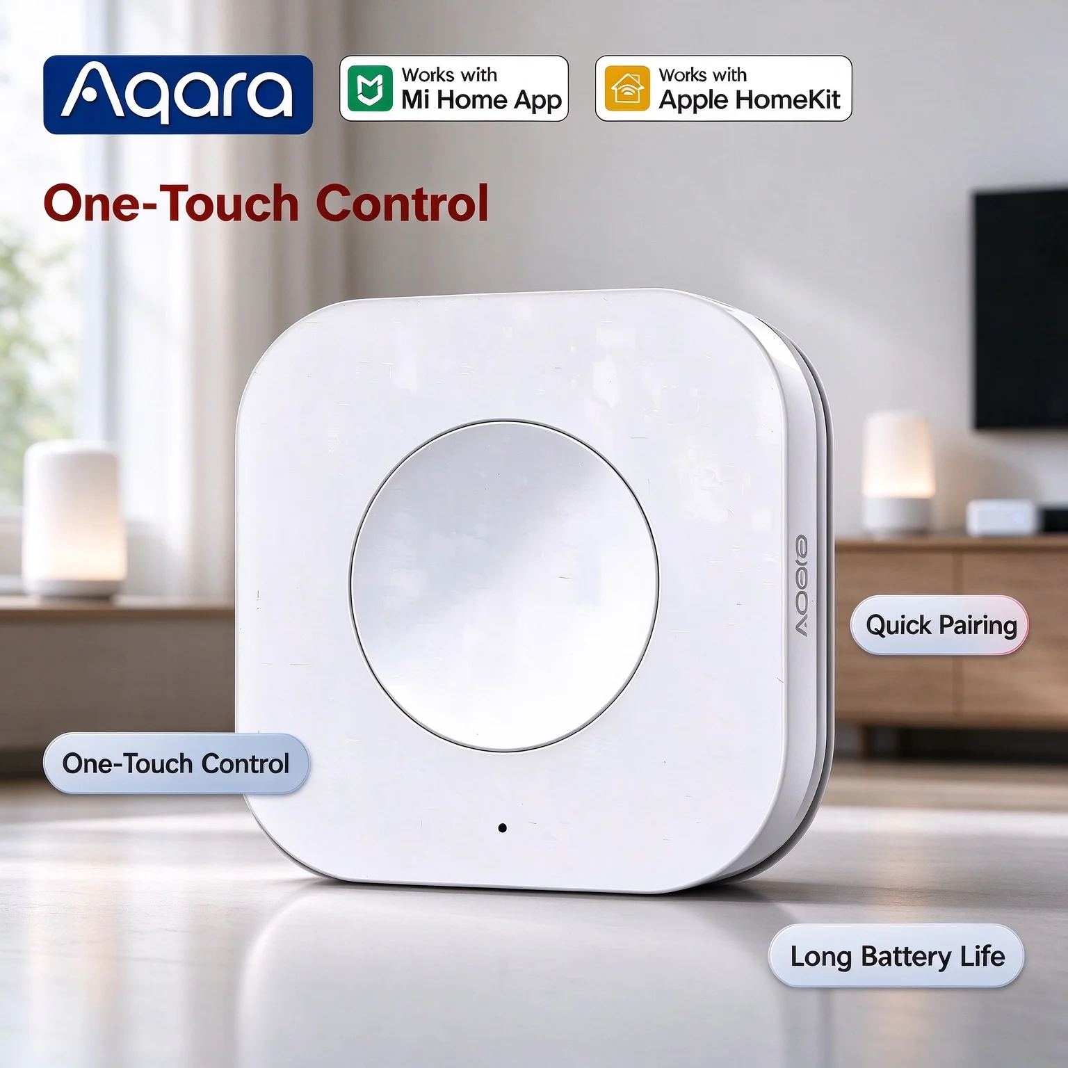 Aqara Wireless Mini Switch Zigbee One Key Control Button Smart Remote Home Automation Fit Mi Home Homekit