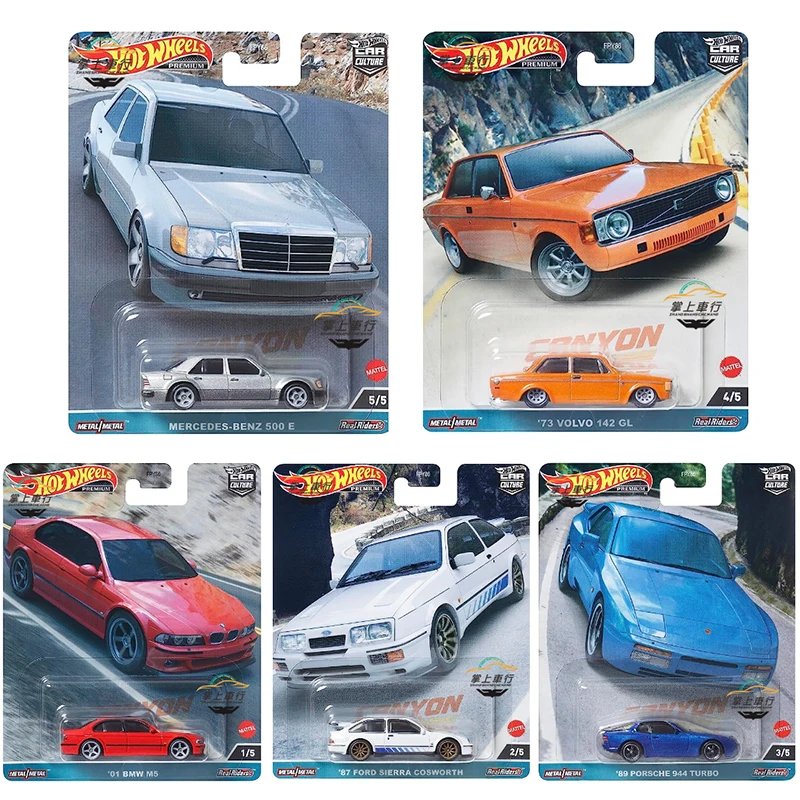 Hot Wheels Premium Car Culture Canyon Warriors BENZ 500 E/01 BMW M5/PORSCHE 944/FORD SIERRA  1/64 Die-cast Model Cars FPY86