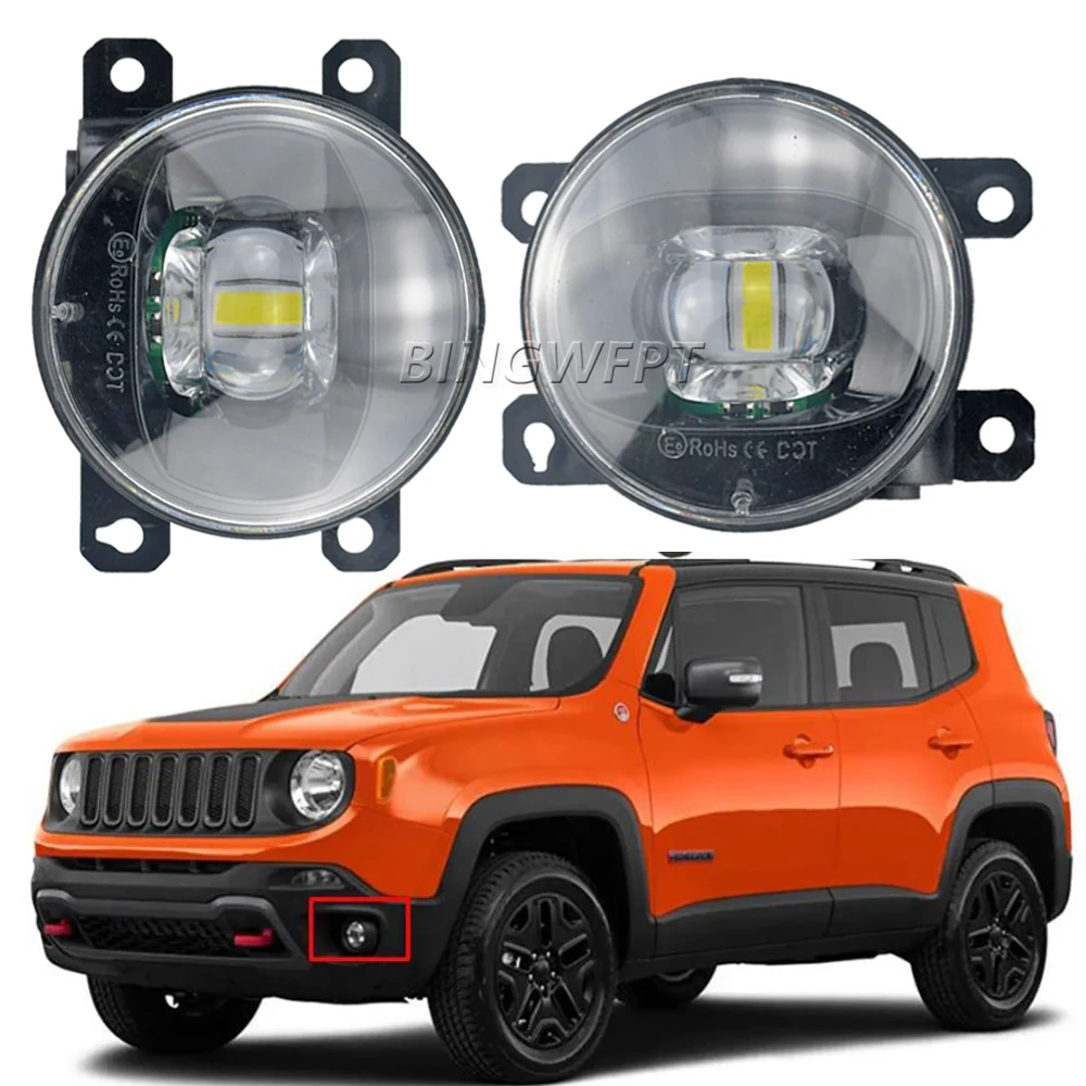 BINGWFPT Fog Lights Headlight For Jeep Renegade BU Compass Cherokee LED Lens Fog Lamp Fog Light For Jaguar Porsche Cayenne 955