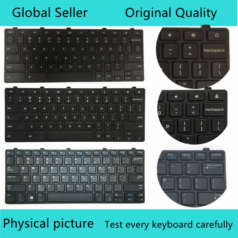 

95%New For DELL Chromebook 11 3180 3189 Latitude 3380 2-in-1 US keyboard 05XVF4 0HNXPM 0343NN