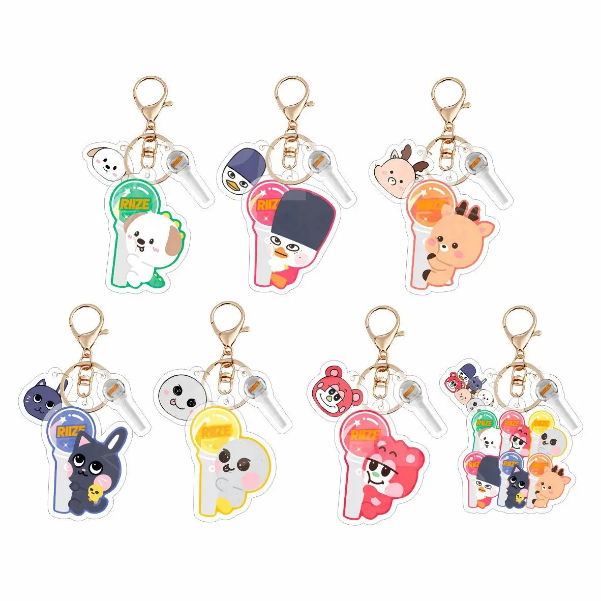 Boys Idol 2024 Valentine's Dayze Cartoon Animal Doll Keyring SHOTARO WONBIN EUNSEOK Key Chains Car Bag Pendant Fans Gift Collect