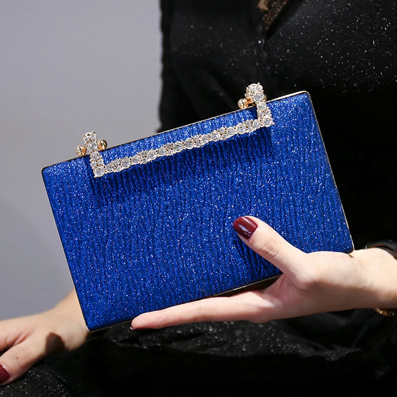 Royal Blue Bags Pleated Sling Clutch Evening Bag Female Cross Body Clutch Purses Bride Wedding Tendance 2023 Women's Handbag