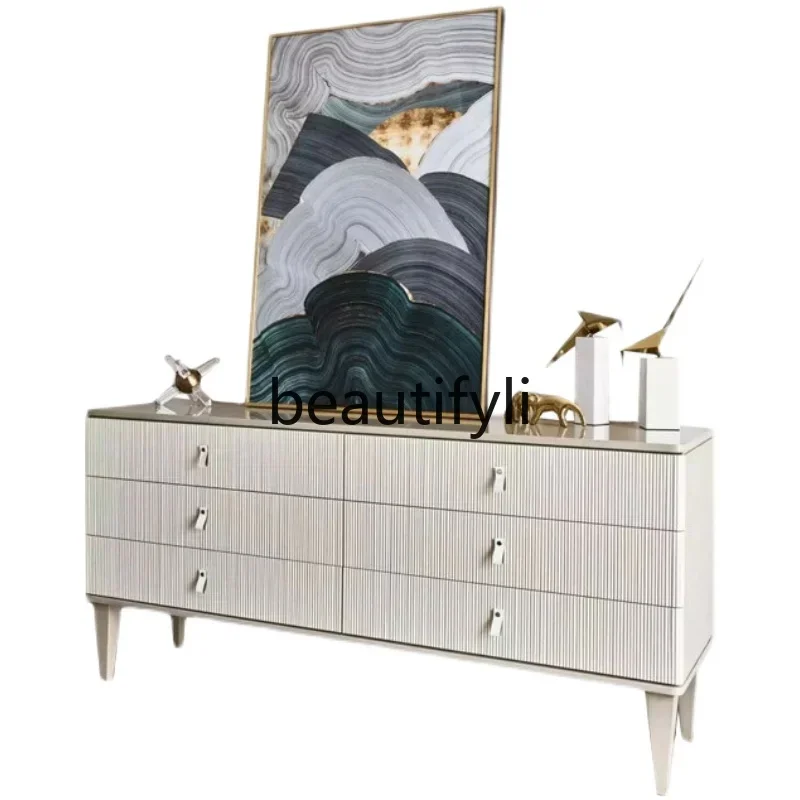 

ls 27American chest solid wood carving flower living room light luxury door cabinet bedroom storage side cabinet