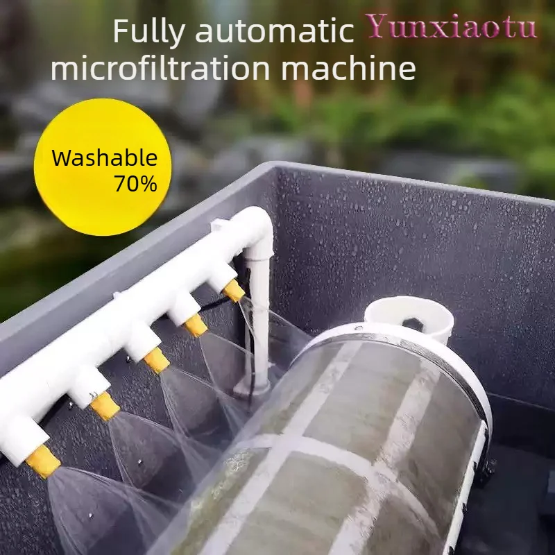 Drum Filter Automatic Backwash Micro Screen Fish Feces Separator Pond Clarifier Aquaculture Water Recycling Rotating Device