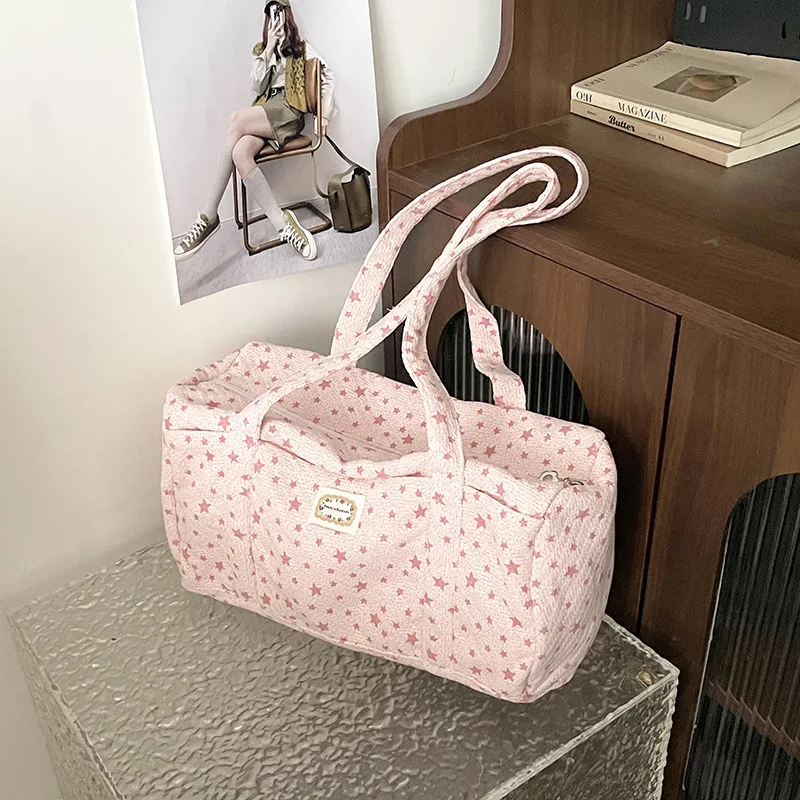 Korean Large Capacity Canvas Tote Bag for Women Casual Commuter Shoulder Handbag for Student Versatile Student Shopper Tote