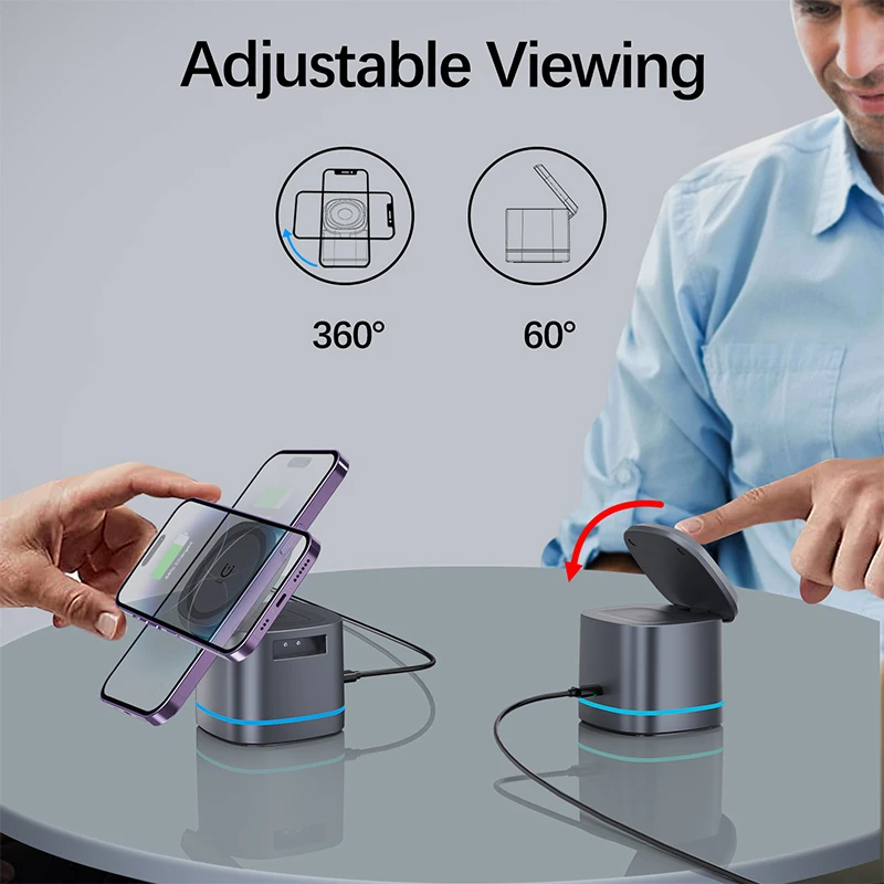 

3 in 1 Magnetic 15W Wireless Charger Foldable Charger Stand For iPhone 14 13 12 Airpod Pro 3 2 iWatch 8 7 6 SE Charging Station