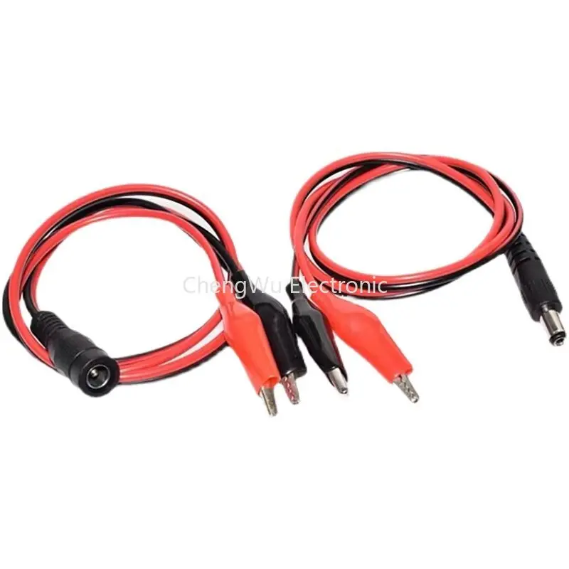 

2pcs 2 Alligator Clip To 1 Male or Female DC Power Plug Connector Adapter 25CM Wire 12V DC 5.5*2.1mm Clips Crocodile Test Leads