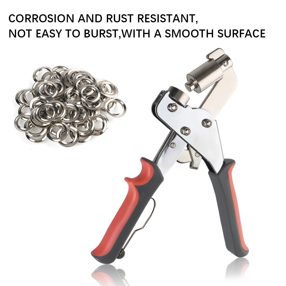 Grommet Eyelet Plier Kit Eyelet Installation Tool Handheld Hole Punch Metal Air Hole Rivet Plier 3/8 Inch 10mm