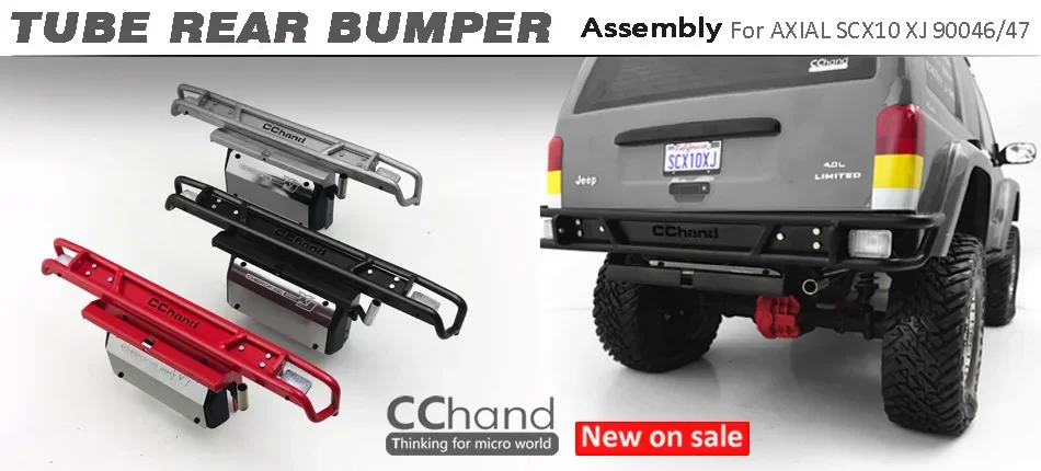 CChand metal TUBE rear bumper for AXIAL SCX10 90046/90047 cherokee RC car toy