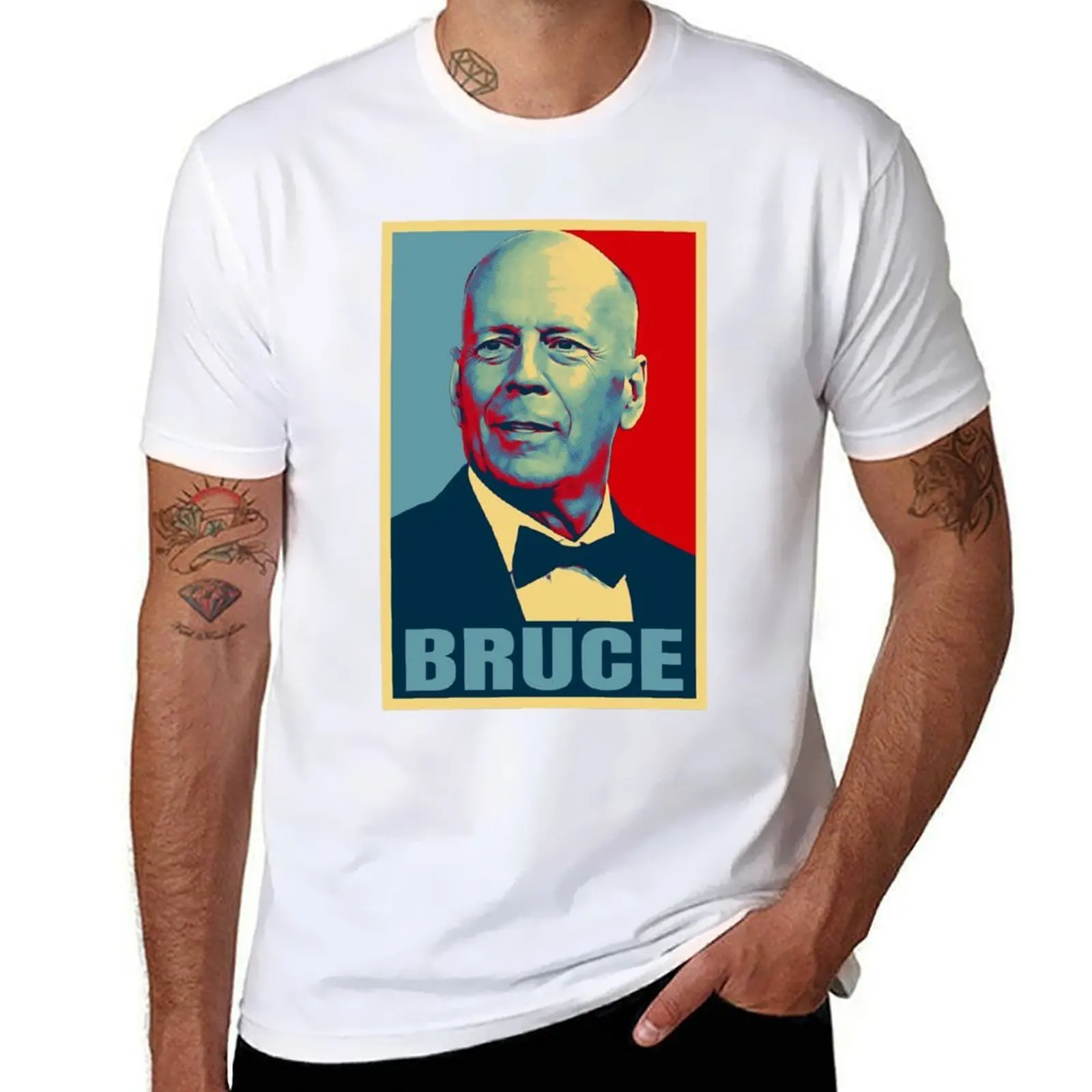 

Pop Art Bruce Willis T-Shirt man t shirt heavy cotton t shirts for man slim fit T-Shirt