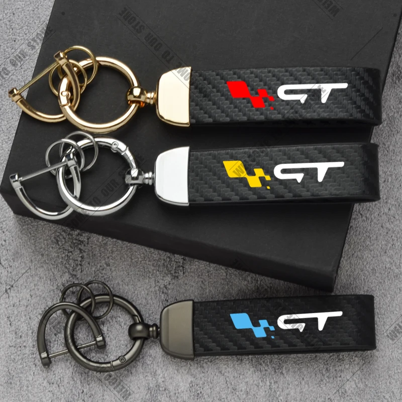 Para gt emblema logotipo twingo kangoo clio duster rafale kadjar carro de fibra carbono couro liga zinco chaveiro acessórios