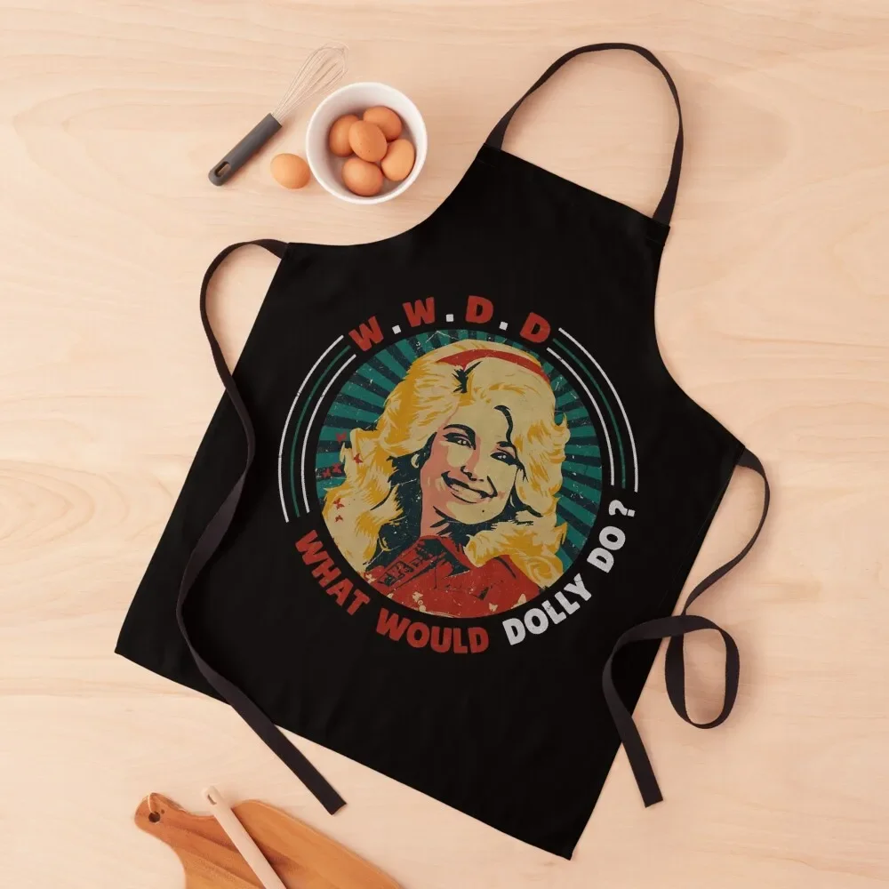 

vintage Dolly Parton W.W.D.D What Would Dolly Do Apron work ladies Chef Uniform Women carpenter Apron