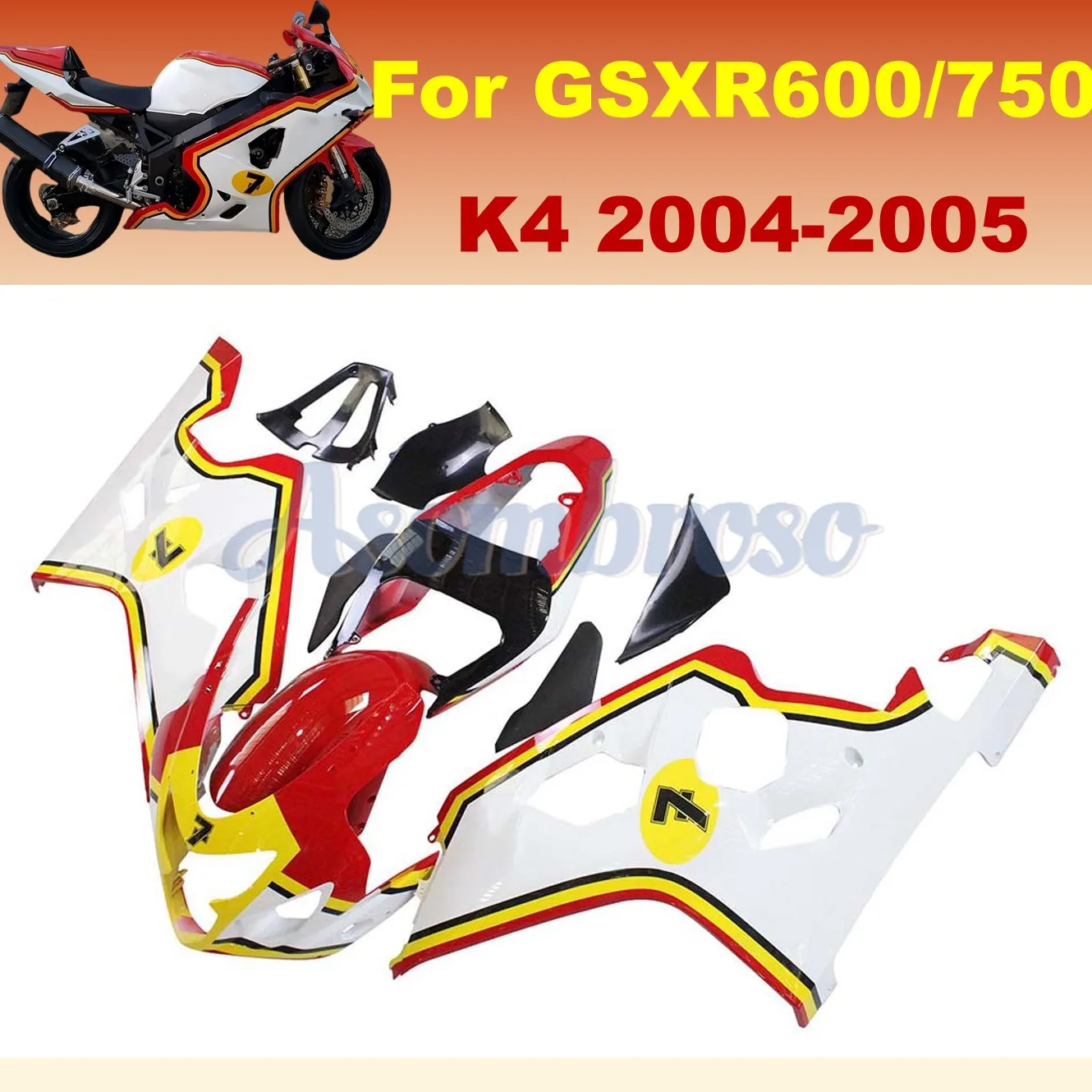 Motorcycle Fairing Kits Fit For GSX-R600 750 04 05 GSXR 600 2004 2005 K4 GSXR600 ABS Plastic Injection