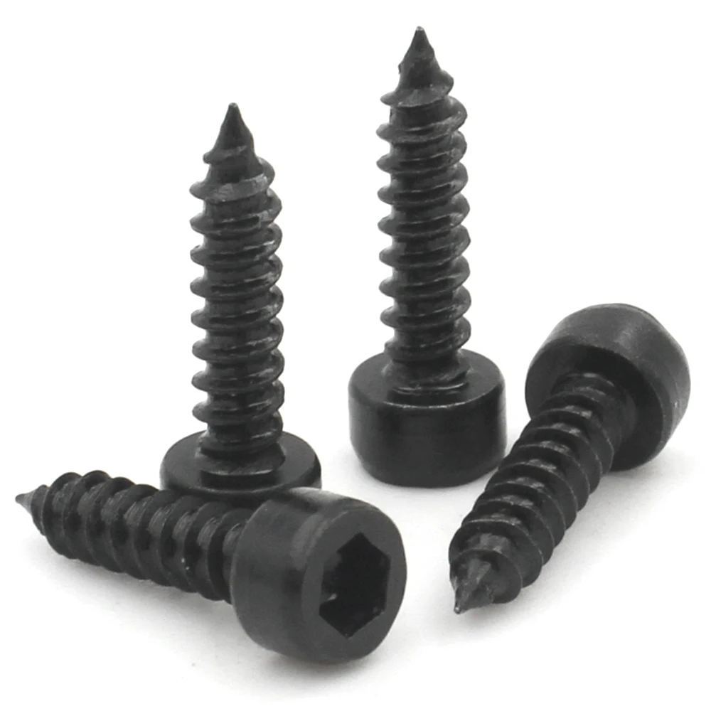 10-50 Uds Grade8.8 acero al carbono negro M1.7 M2 M2.2 M2.3 M2.5 M2.6 M3 M3.5 M4 M5 cabeza hueca hexagonal tornillos modelo autorroscantes