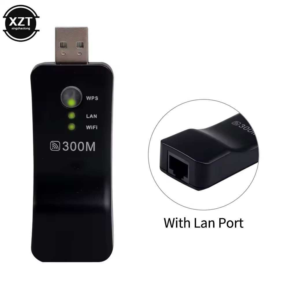 Новейший беспроводной Wi-Fi адаптер USB 300 Мбит/с для смарт-ТВ, универсальный ретранслятор с портом RJ45 LAN, точка доступа WPS для телевизоров Samsung и Sony.