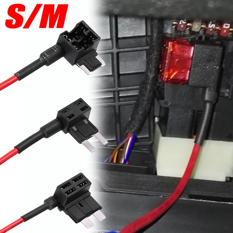 Automotive Fuse Box Circuit Adapter Mini Small and Medium Size ATM Blade Fuse for Car Van Motorcycle RV Boat Tractor TAP Adapter