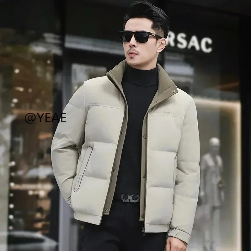 Men's Winter Down Jacket Duck Luxury Male Padding Stand Collar Short Jackets Casual Man Sack Padded Coats for Men