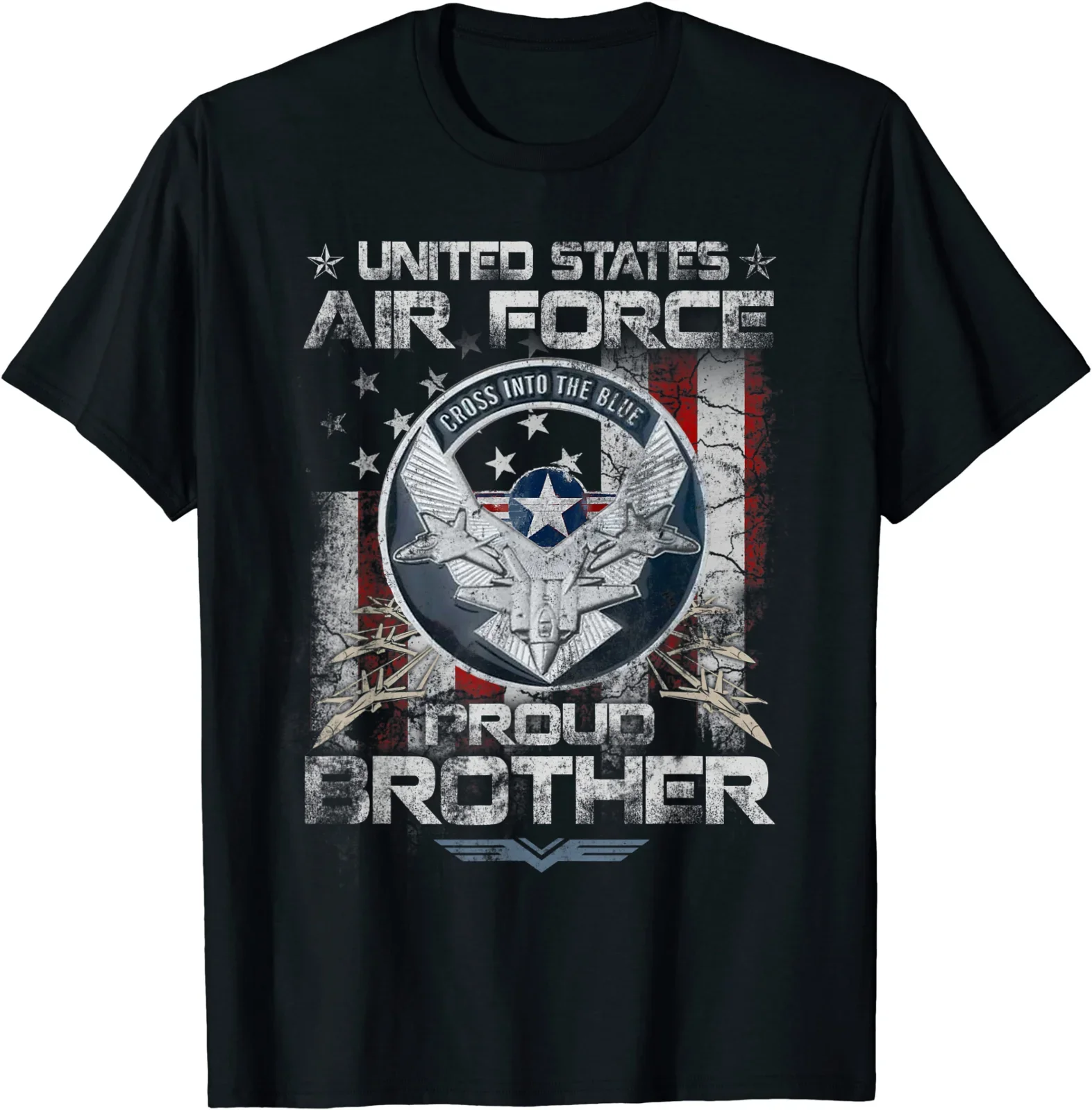 Proud Air Force Brother Shirt Military Family Patriotic T-Shirt 100% Cotton O-Neck Short Sleeve Summer Casual Mens T-shirt