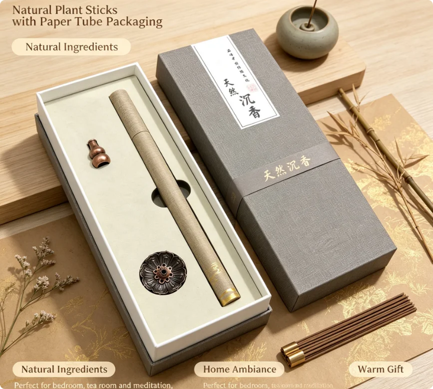 Premium Natural Stick Incense Gift Set, Luxury Packaging Incense Sticks for Zen Home Meditation