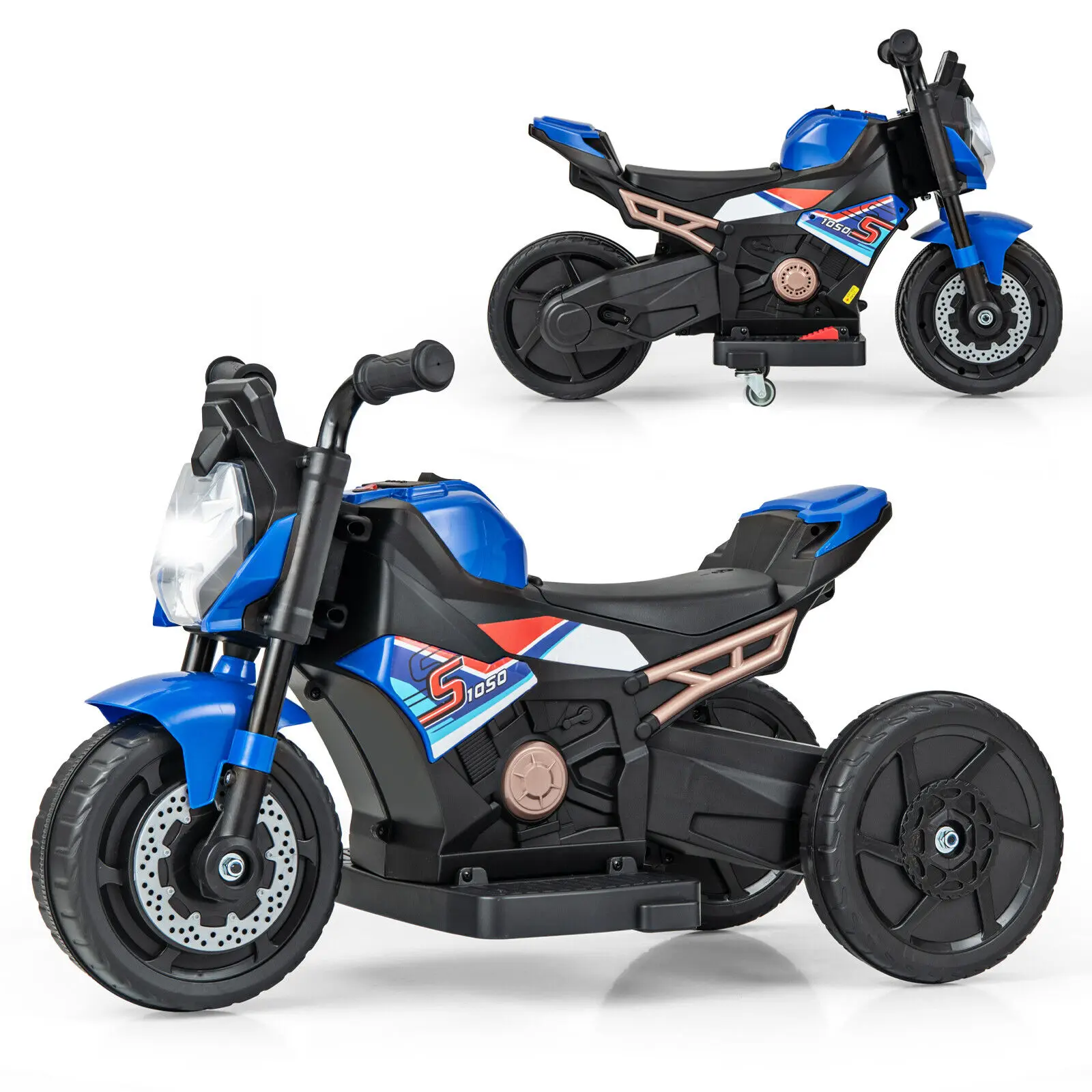 DORTALA Kids Ride-on Motorcycle 6V Battery Powered Motorbike Toddler Electric Dirt Bike