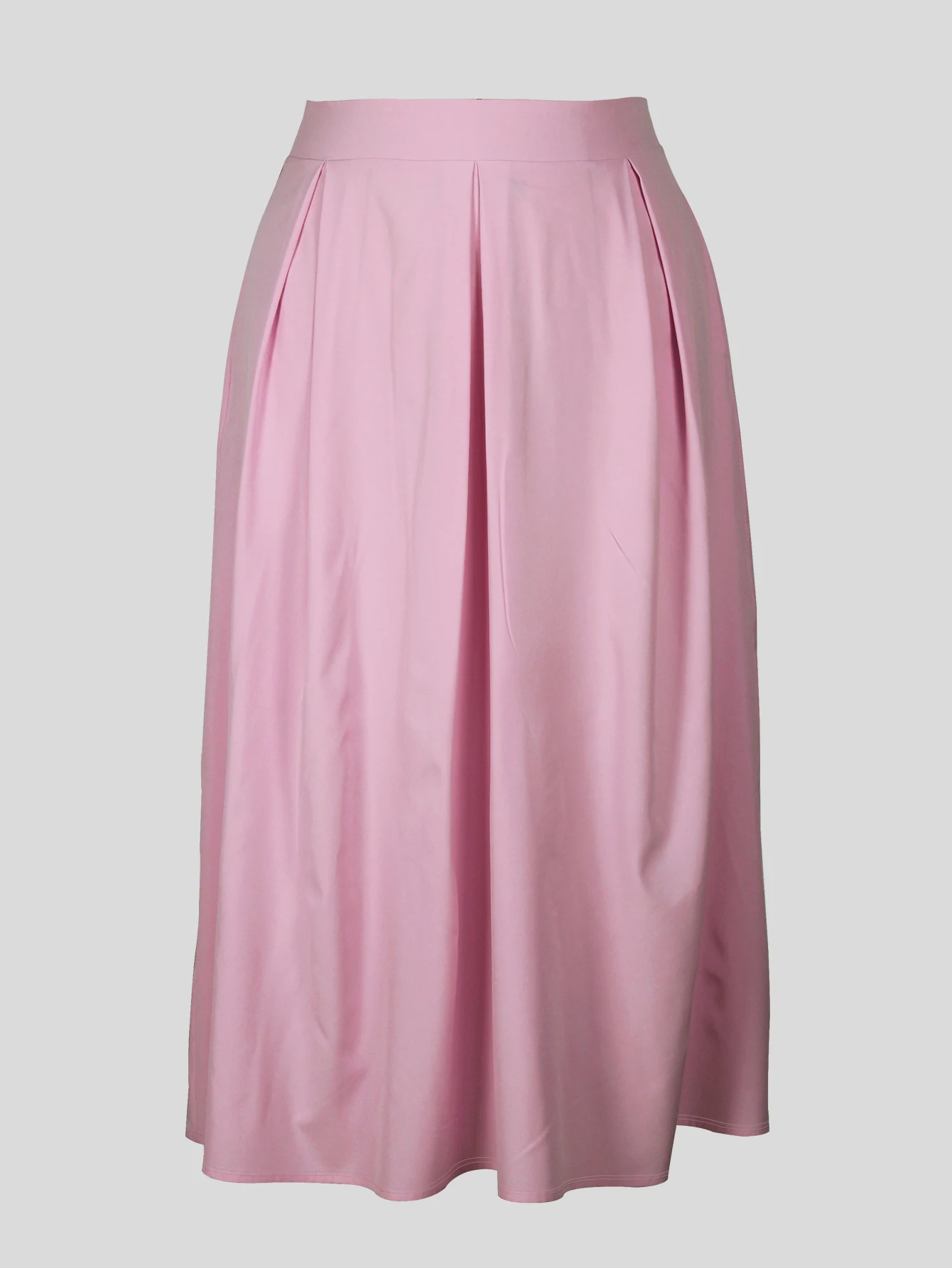 Plus Size Solid Pocket Skirt, Casual Skirt For Spring & Summer, Women\'s Plus Size Clothing