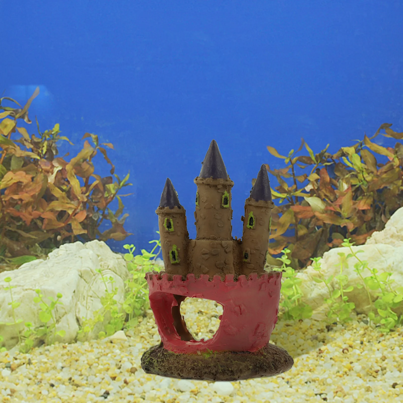 

1Pcs Resin Castle Decor Aquarium Cave Ornament Fish Suitable for Saltwater Freshwater Tanks Underwater Landscape