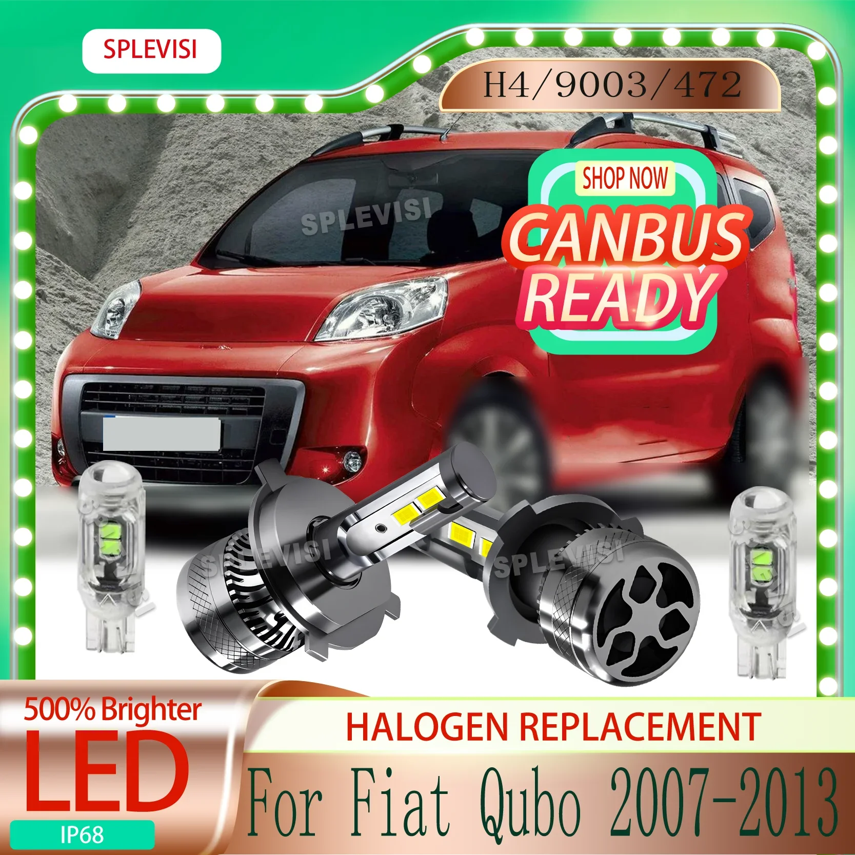 Featuring advanced 3570 CSP technology sustained high output LED Headlight Car For Fiat Qubo 2007 2008 2009 2010 2011 2012 2013