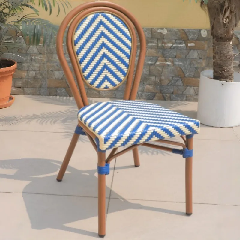 Outdoor cafe casual simple rattan tables and chairs balcony rattan tables and chairs waterproof external dining chairs