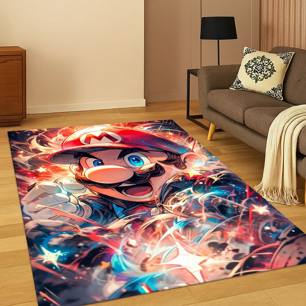 

Miniso Super Mario Cartoon Carpet Rug for Home Bedroom Living Room Sofa Doormat Decor,Kid Play Game Area Rug Non-slip Mat Gift