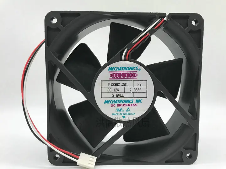 

MECHATRONICS F1238X12B1 FS DC 12V 0.950A 3-Wire 120x120x38mm Server Cooling Fan