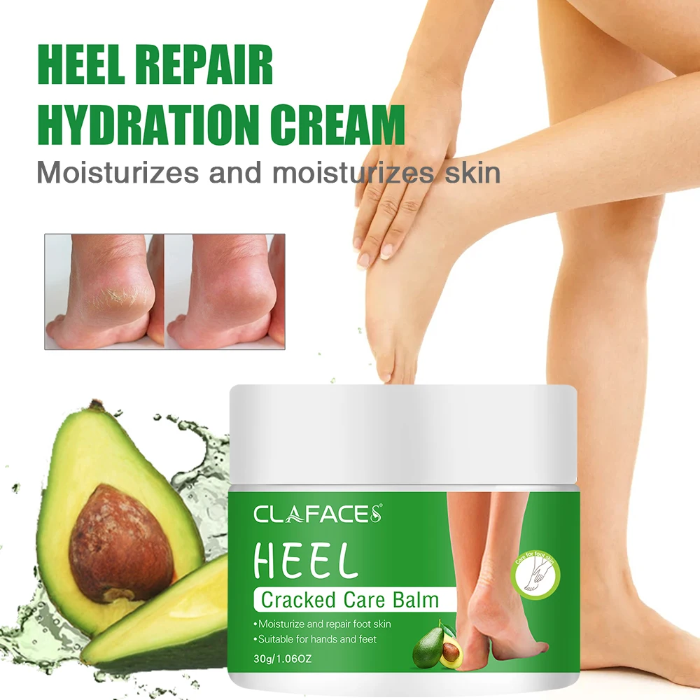 30g Ultra Moisturizing Avocado Foot Cream To Soften Cracked Feet - Gentle Exfoliating Daily Foot Care Solution Crack Care Cream