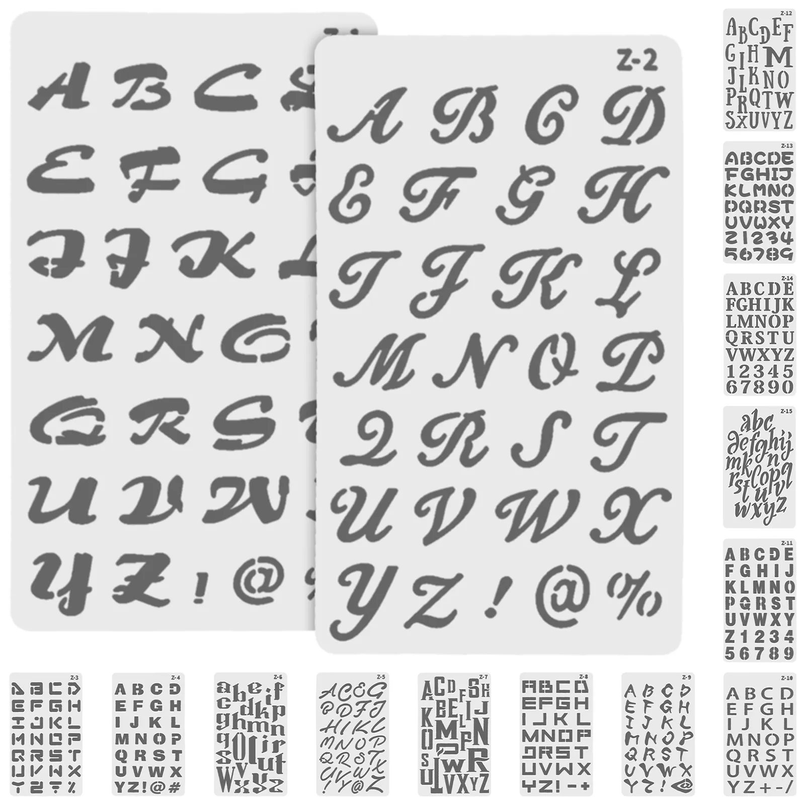 

20Pcs Plastic Letter Stencils Reusable Alphabet Templates for Painting DIY Scrapbook Crafts Journaling Drawing Lettering