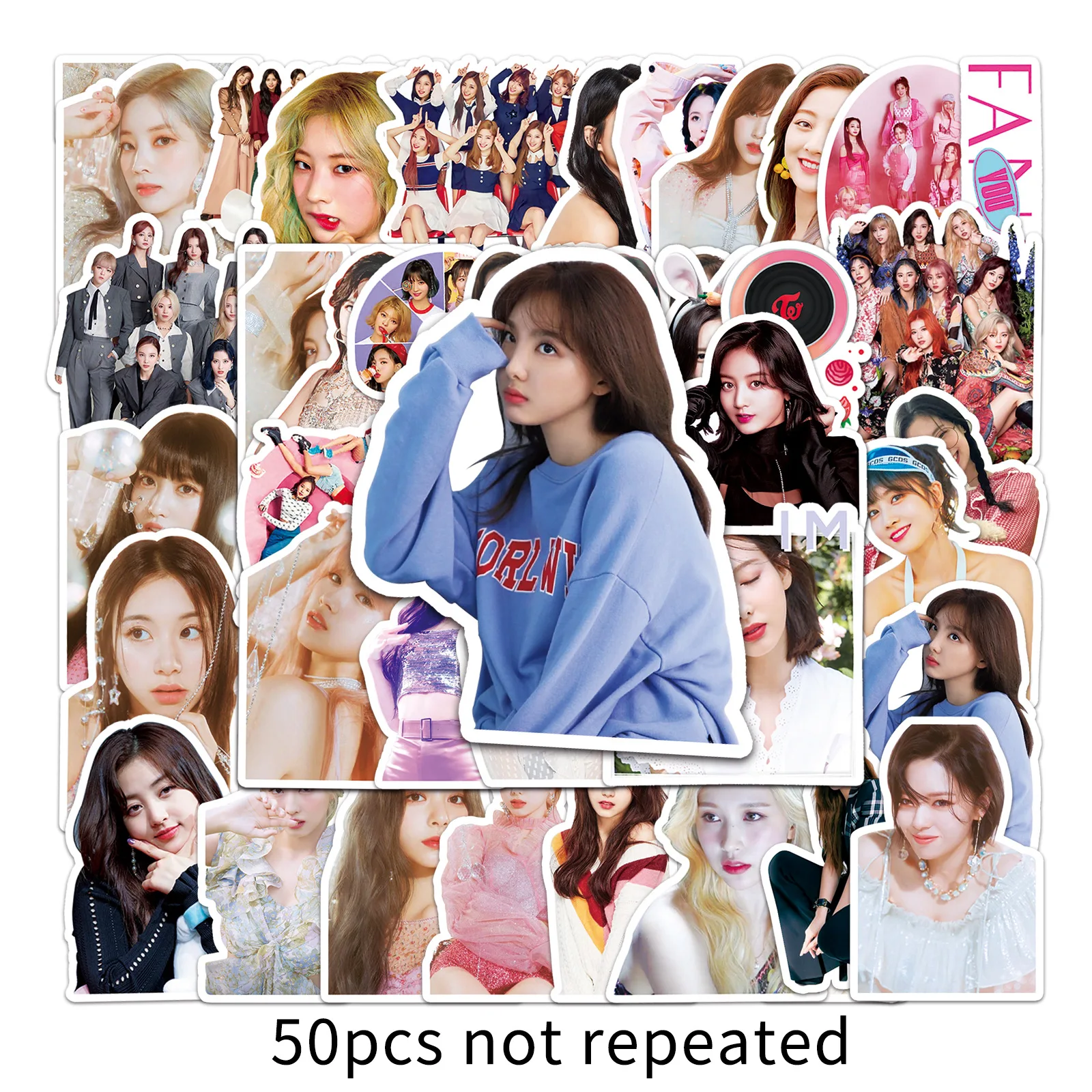 50pcs Personalized Korean Girl Group Stickers DIY Skateboard Mobile Suitcase Stickers Waterproof