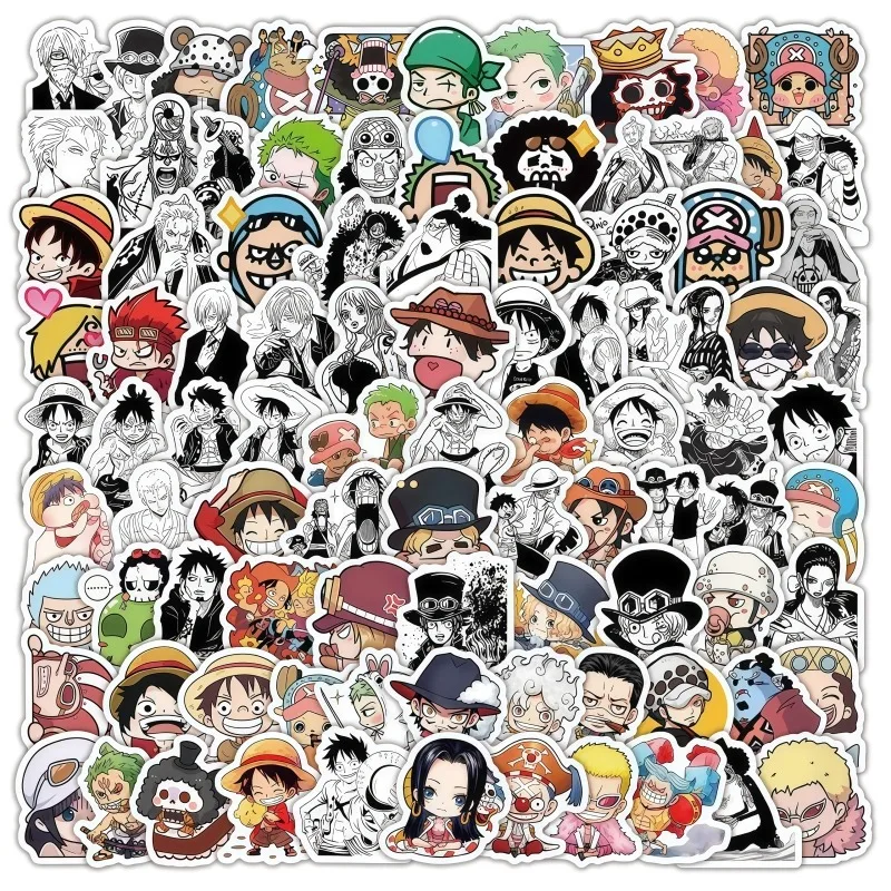 120pcs Cartoon One Piece Stickers Cute Luffy Nami DIY Notebook Decoration Stickers Hot-Blooded Anime Merchandise Graffiti Toys