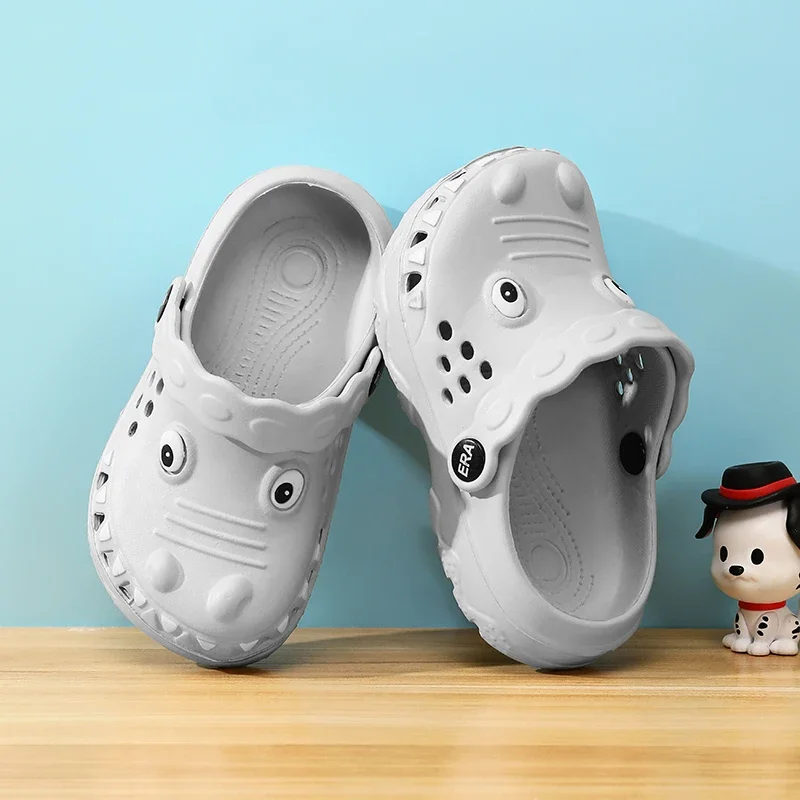Scivoli per bambini con nuvole di squalo, scarpe da doccia per piscina, cartoni animati, scarpe imbottite, sandali slip-on per ragazze, morbidi pantofole da spiaggia per bambini