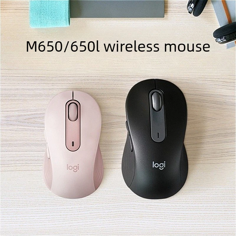 لوجيتك M650/M650L ماوس بلوتوث لاسلكي صامت التوصيل والتشغيل بنقرة صامتة مناسب لاستخدام الكمبيوتر المحمول والمكتب والمكتبة