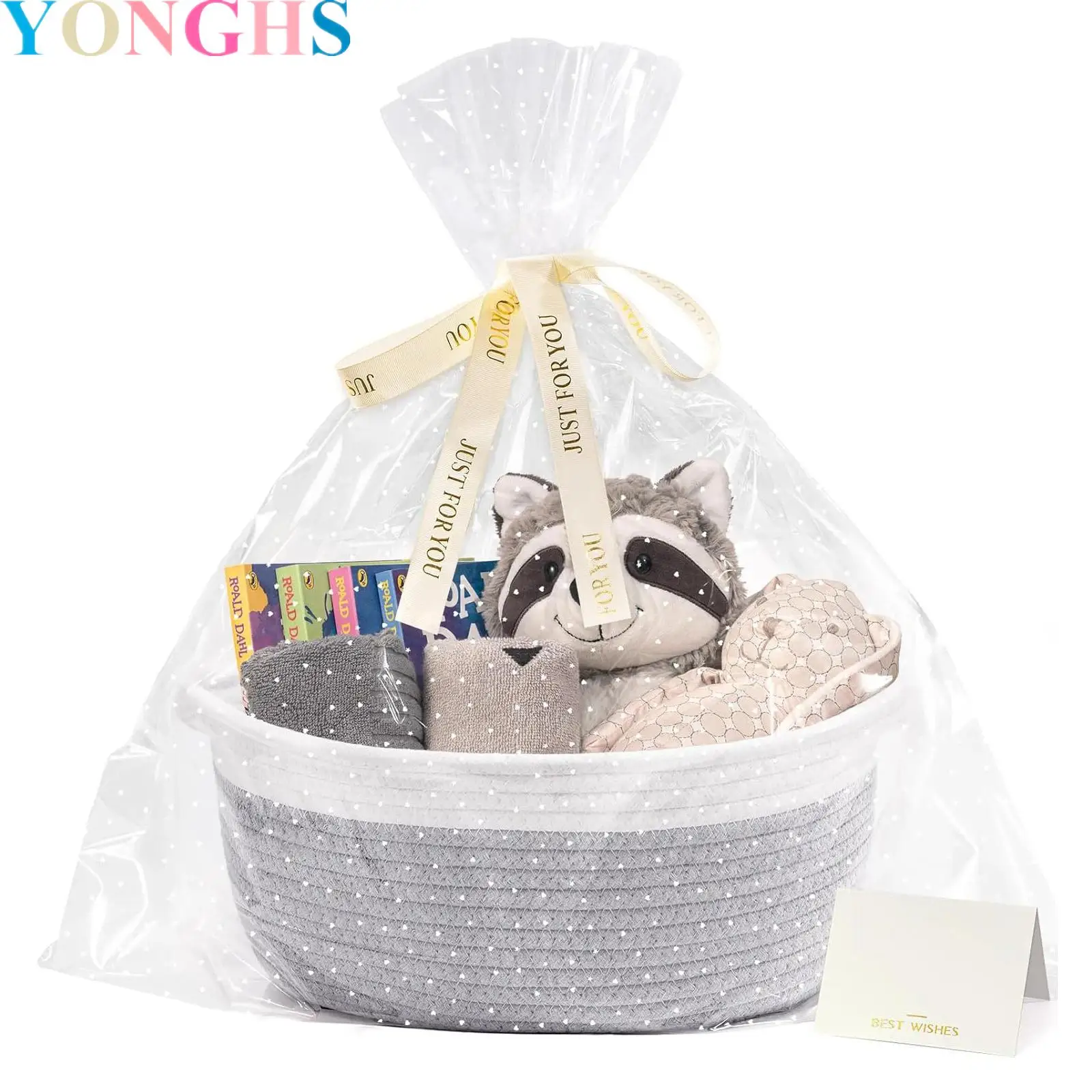 

Easter Gift Basket Nursery Cute Basket Small Storage Baskets for Baby Gift Basket Include Gift Bag Ribbon Greeting Card