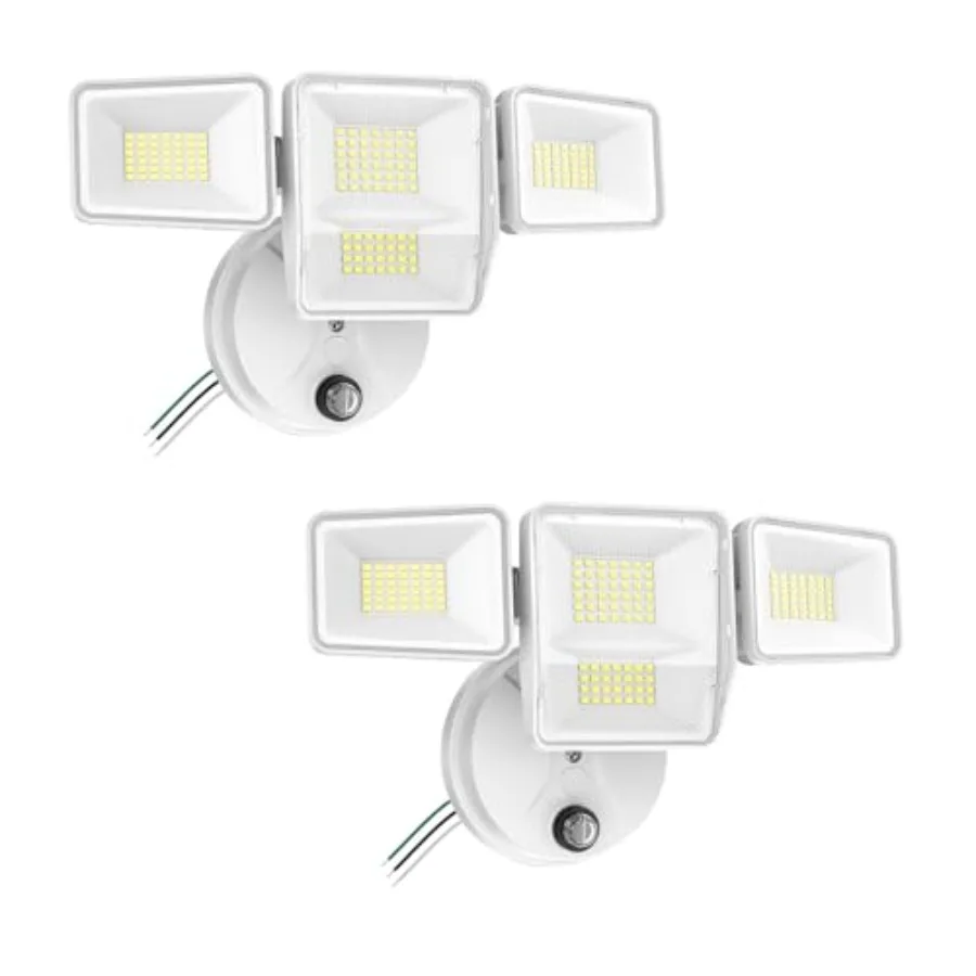 70W Dusk to Dawn Flood Lights Outdoor Lighting, 7000LM Dusk Till Dawn Floodlight, 4 Heads LED Security Light with Photocell, IP