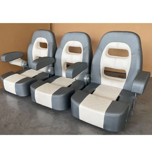 Marine Grade Customized Color 3-seater Boat Seats Flip up Seat