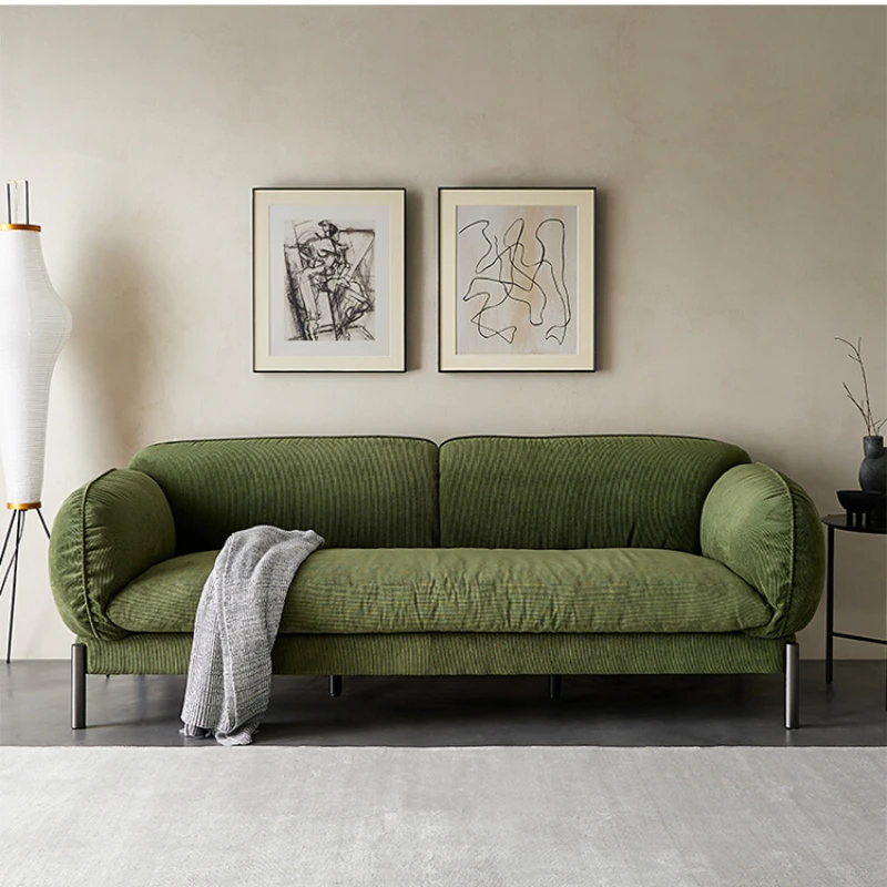 Core velvet fabric flower petal sofa, luxurious living room, modern three person small unit, dark green Z